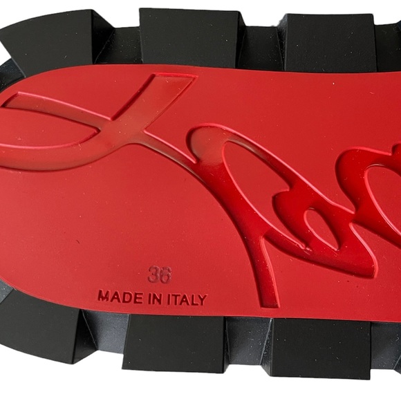 NEW Christian Louboutin Lock Cool Embossed Dad Sandals 36 Silver - Picture 10 of 12